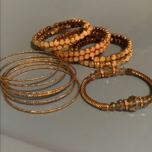 Gold Tone Stackable Bracelets
